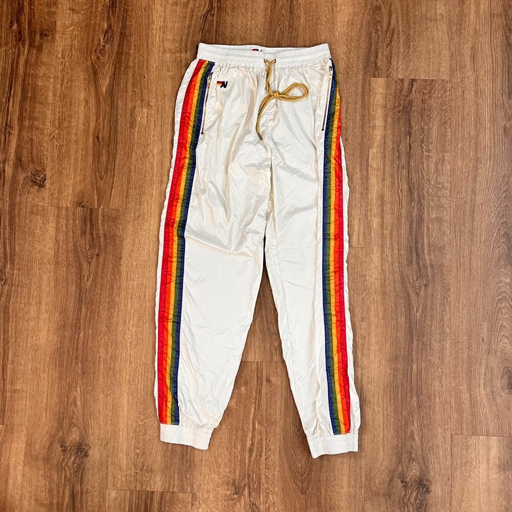 NWOT Aviator Nation 5 Stripe Dresden White Tracksuit Set Sz M - Picture 3 of 16